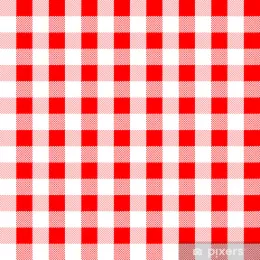 Nappe Vichy TNT 1.20x25m blanche et rouge